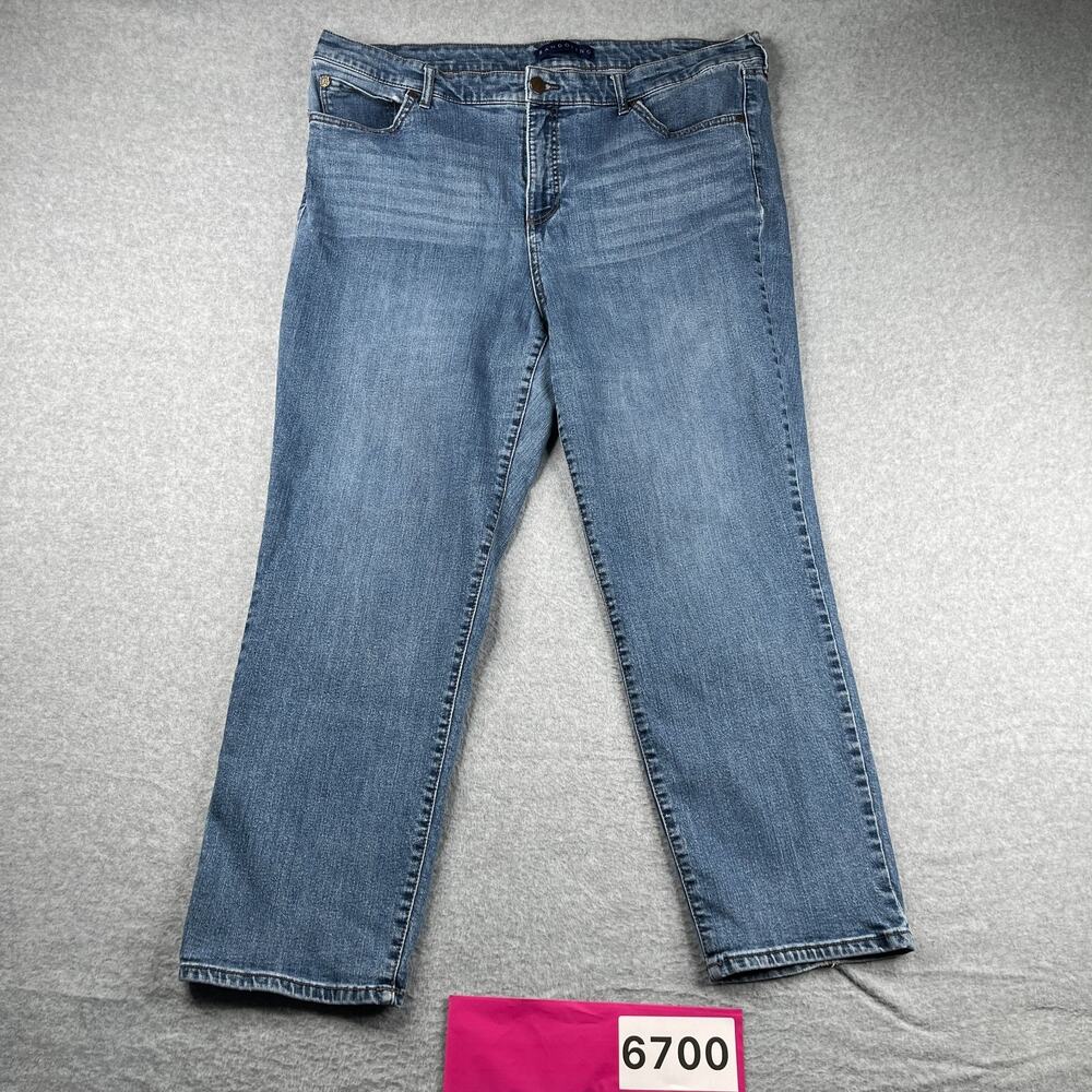 Bandolino Denim Jeans Womens Size 20W Blue Light Distressed Casual